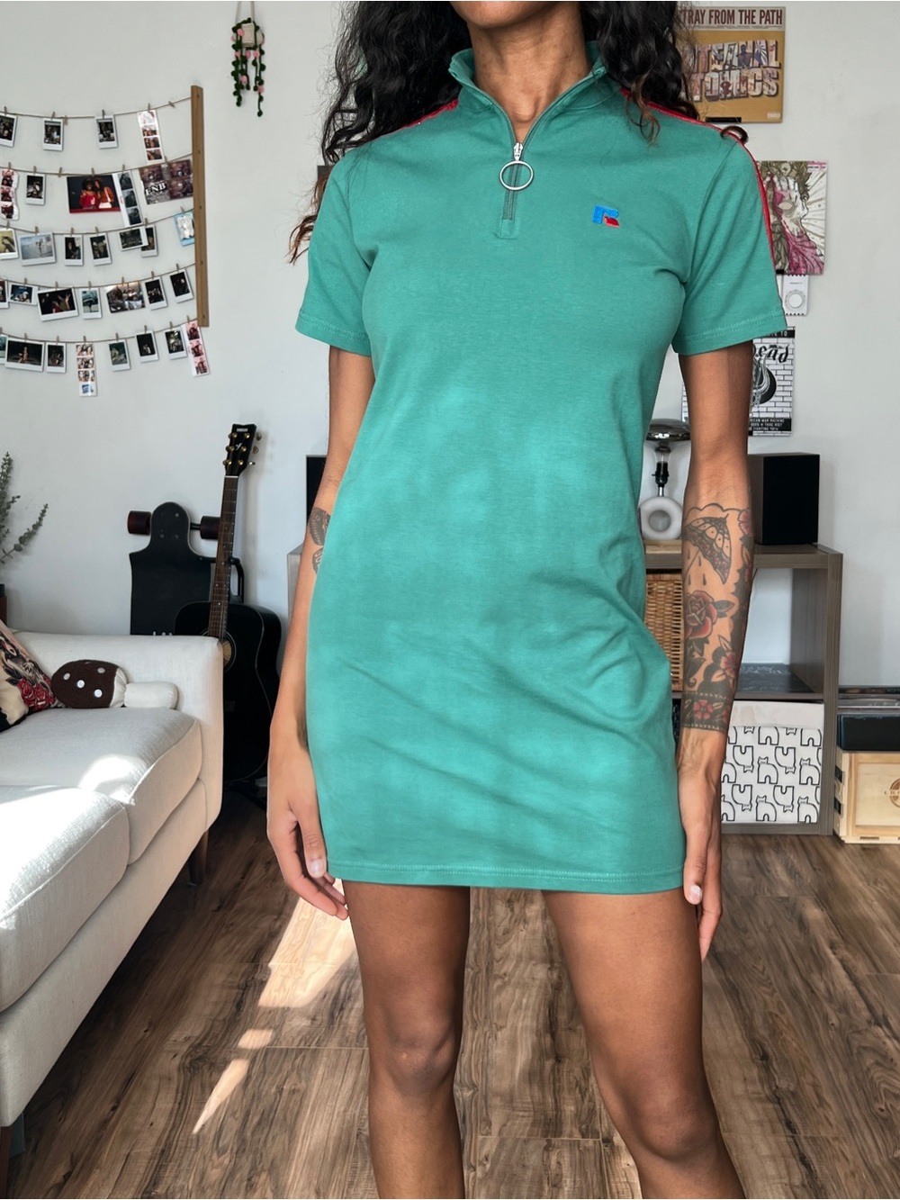 Urban Outfitters Russell Athletic Medusa Mock-Neck Zip Dress